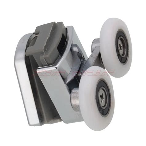 2Pcs 55x23mm Zinc Alloy Shower Door Spring Rollers Double Shower Door Bottom Rollers Bathroom ...