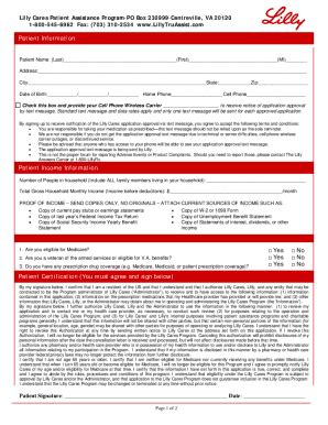 Lilly Cares Re Enrollment Form Fill Online Printable Fillable