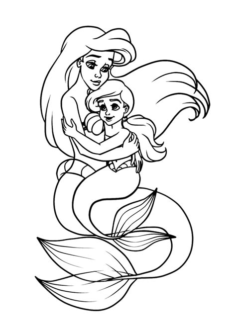 Ariel E Irmãzinha Para Colorir Imprimir Desenhos