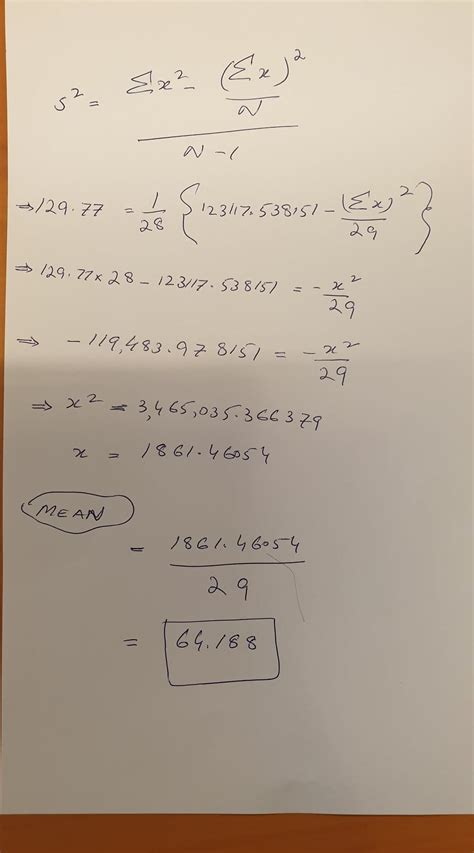 How to calculate sample mean, given the sample variance - Cross Validated