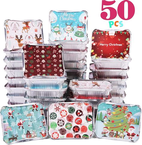 Saiti 50 Pcs Christmas Cookie Tins With Lids For T