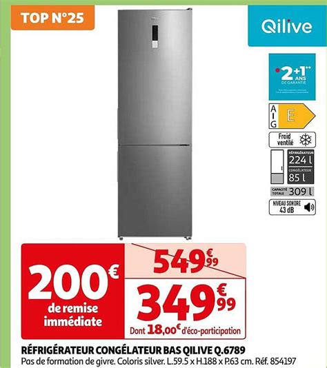 Promo R Frig Rateur Cong Lateur Qilive Q Chez Auchan Icatalogue Fr