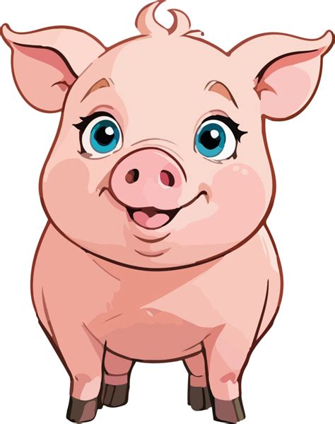 Ai Generated Cute Piggy Animal Cartoon Illustration 41505457 Png