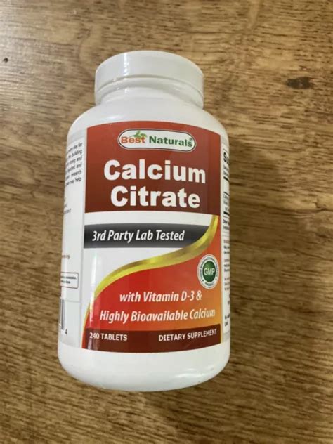 BEST NATURALS CALCIUM Citrate With Vitamin D 3 240 Tablets 240 Count