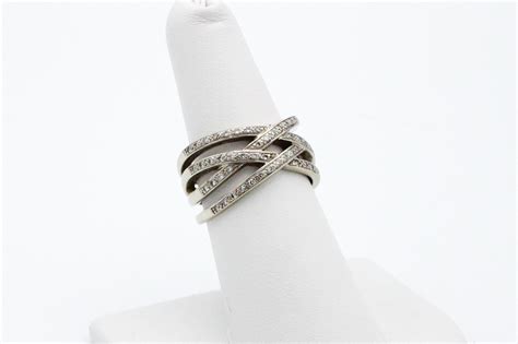 Lot 14kt Diamond Criss Cross Ring