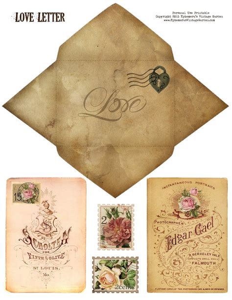 Free Printable Love Envelope And Card Set