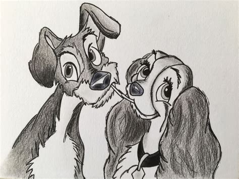 Disney Lady And The Tramp Drawing In 2024 Cool Pencil Drawings