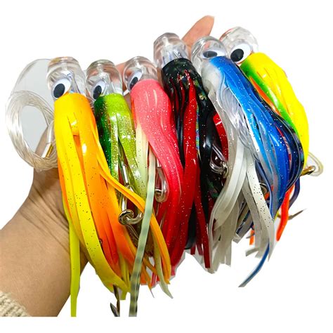 Kmucutie Fully Rigged Marlin Lures 6pcs Pack 6 5inch 9inch Tuna