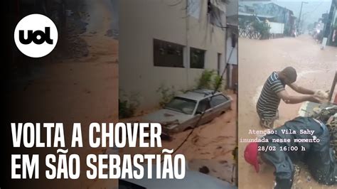 Chuvas no litoral de São Paulo Volta a chover e há alerta de risco de