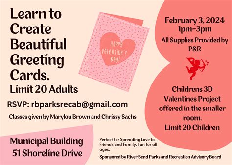 Greeting Card Creation Class Sponsored By Parks And Rec Town Of River