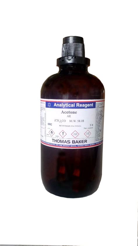 Thomas Baker Pungent Odoue Acetone Purity 99 5 Grade Standard