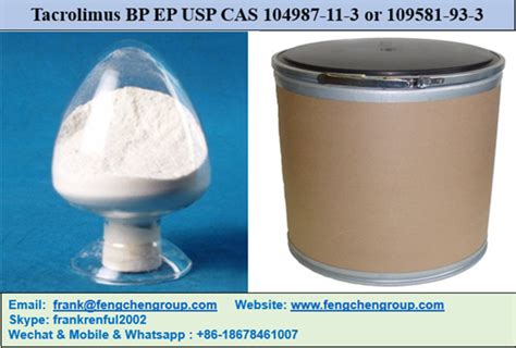 Tacrolimus Bp Ep Usp Cas 104987 11 3 Ou 109581 93 3 Fabricantes E