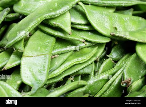 Flat Green Beans Stock Photo Alamy