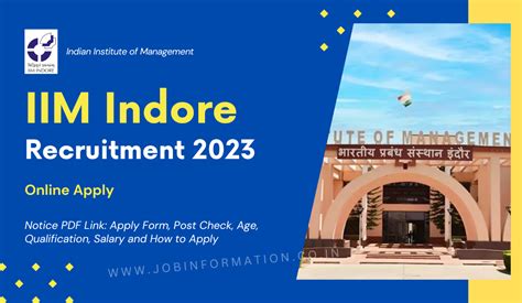 Iim Indore Recruitment 2023 Notice Pdf Link Apply Form Post Check