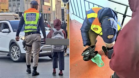 The Story Behind The Kind JMPD Officer And The Stranger With Torn Shoes