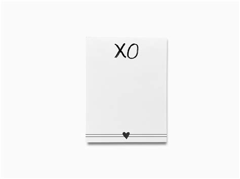 Xoxo Black And White Notepad The Singing Little Bird