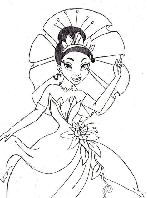 Coloriage La Princesse Tiana Dessin Dessin Gratuit à Imprimer