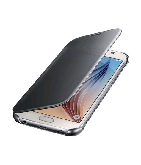 CNC Clear View Cover For Samsung Galaxy S6 Edge Silver Flip Covers