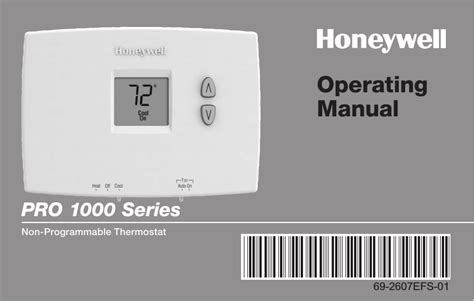 Honeywell Th1100dh1004 Pro 1000 Horizontal Non Programmable Thermostat One Stage Heat