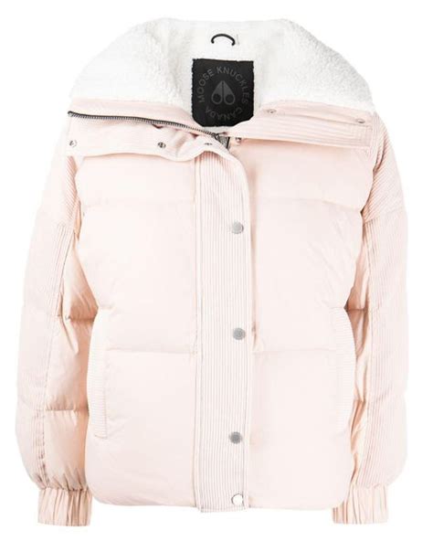 Moose Knuckles Corduroy Puffer Jacket In Pink Lyst