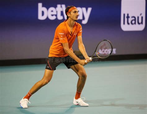 Lorenzo Sonego Of Italy In Action During Round Of 16 Match Against