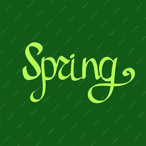 Premium Vector | Spring isolated calligraphy lettering word design template