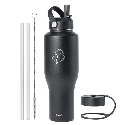 Buy BUZIO Insulated Water Bottle With Straw Lid 40oz Tumbler Travel