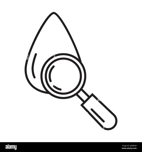 Water Drop Icon Vector Isolated Rain Drop And Magnifier Are Shown