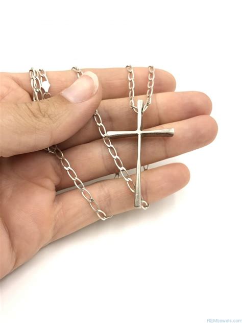 Vintage Sterling Silver Men S Big Cross Necklace Vintage Jewelry