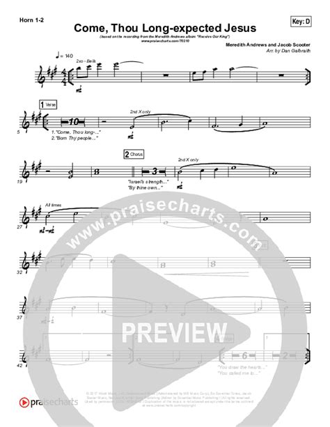 Come Thou Long Expected Jesus French Horn Sheet Music Pdf Meredith