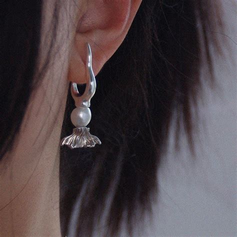 Mermaid Pearl Earrings Silver ApolloBox