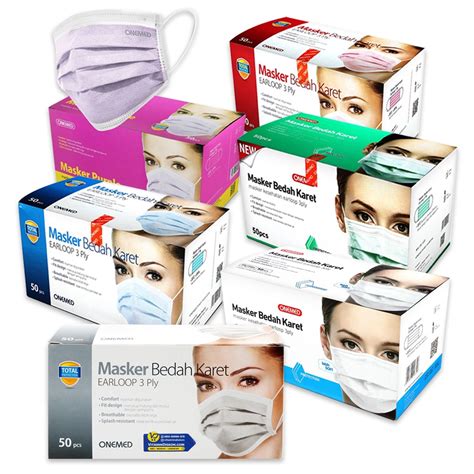 Jual ONEMED MASKER MEDIS BEDAH KARET WARNA MURAH Shopee Indonesia