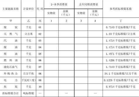 Xx市主要能源消费情况调查表word文档在线阅读与下载无忧文档