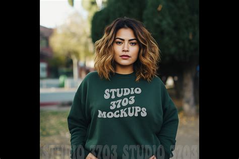 Latina Woman Mockup Green Sweatshirt Graphic By Studio Creative Fabrica