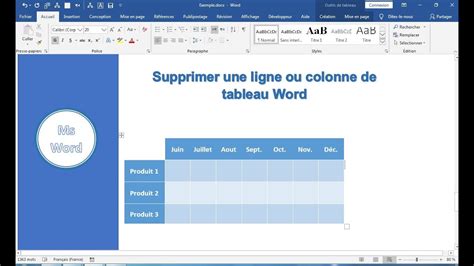 Supprimer Une Ligne Ou Colonne De Tableau Word YouTube