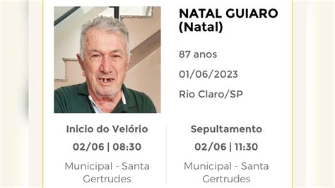 Falecimentos E Sepultamentos Grupo Rio Claro Sp