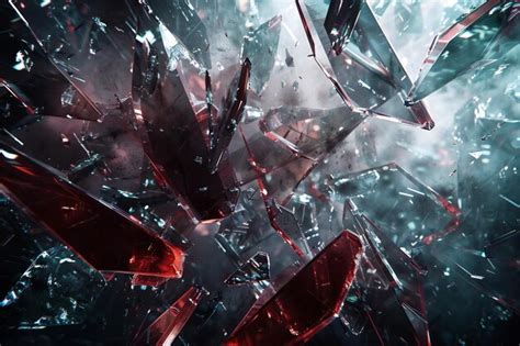 Premium Photo Hyper Photo Realistic Large Shards Of Broken Glass Dark