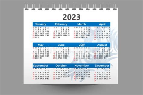 Blue Calendar For 2023 Calendar 2023 Template Vector Simple Minimal