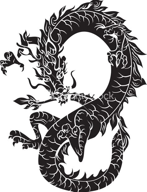 Japanese Vector Dragon Stock Image