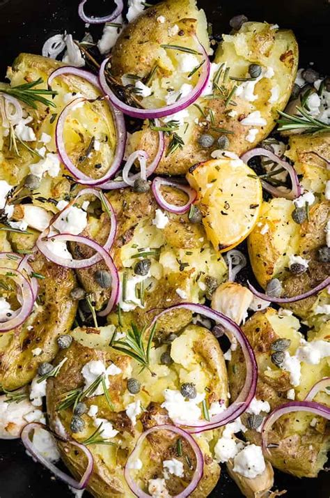 Greek Smashed Potatoes With Feta And Rosemary In Wales