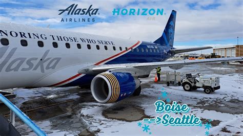 Alaska Horizon Embraer E175 N651qxhonoring Those Who Serve Livery Deice And Takeoff From Boise