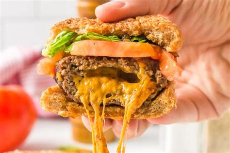 Juicy Lucy Burger With Melted Cheese Inside Every Bite