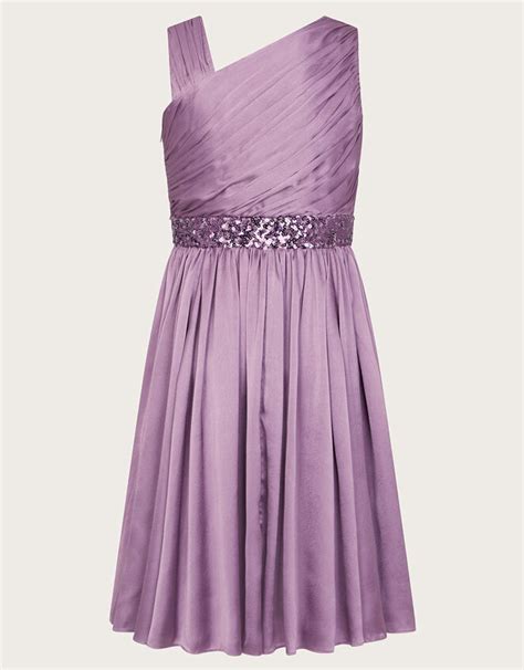 Satin Abigail One Shoulder Dress Purple Prom Dresses And Shoes Monsoon Global