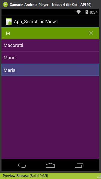 Xamarin Android Usando Searchview Listview