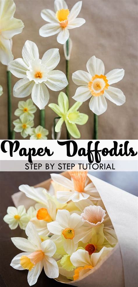 Paper Daffodil Flower Tutorial Spring Paper Flowers 3d Paper Flowers Paper Roses Diy Flowers