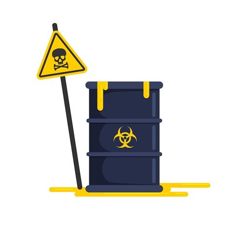 Premium Vector Radioactive Chemical Waste Biohazard Barrel With