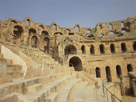 Ruins Of The Roman Amphitheater In The City Of El Djem Editorial