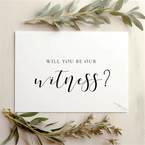 Elegant Will You Be Our Witness Proposal Card Zazzle