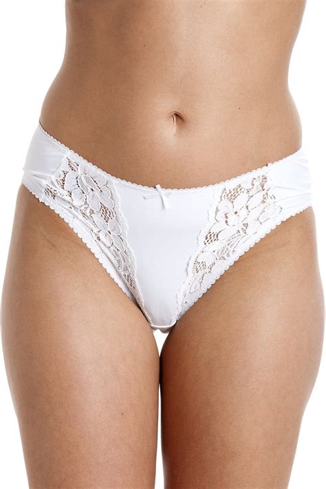 White High Leg Floral Lace Briefs