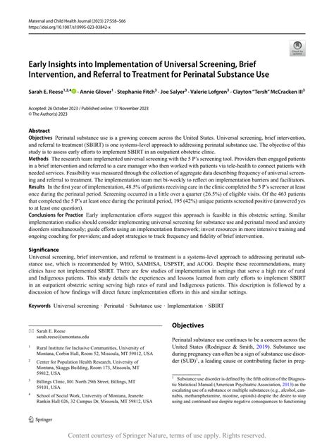 Pdf Early Insights Into Implementation Of Universal Screening Brief